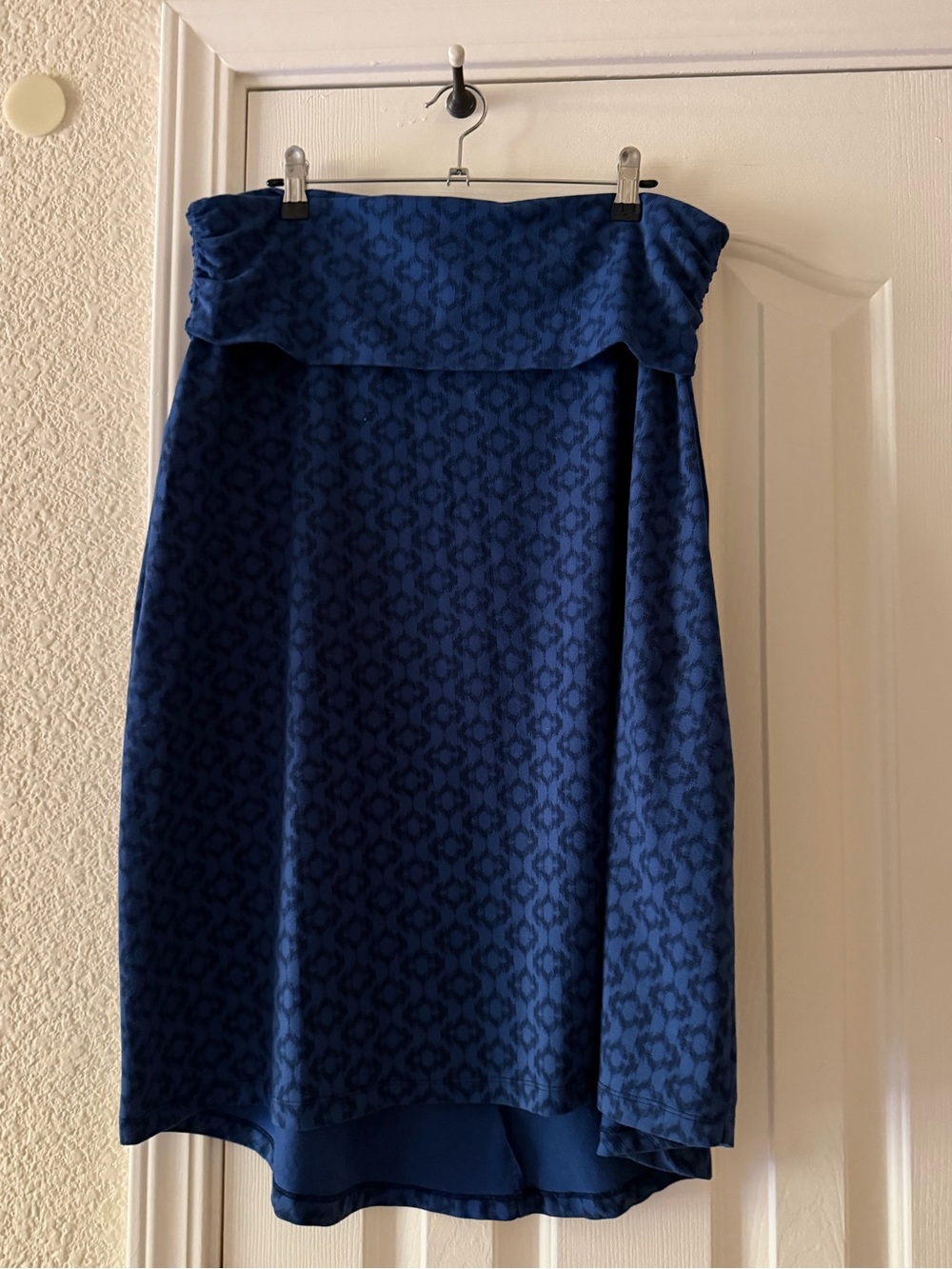 Eddie Bauer Blue Patterned Fold-Over Skirt